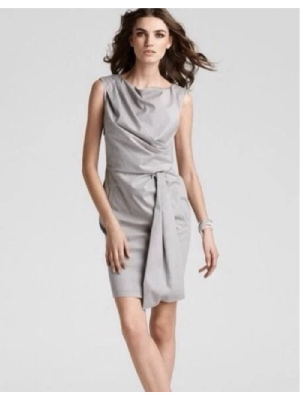DVF DIANE VON FURSTENBERG Tamara Sash Front Dress Sz 4 Drape Neck Old Money Chic